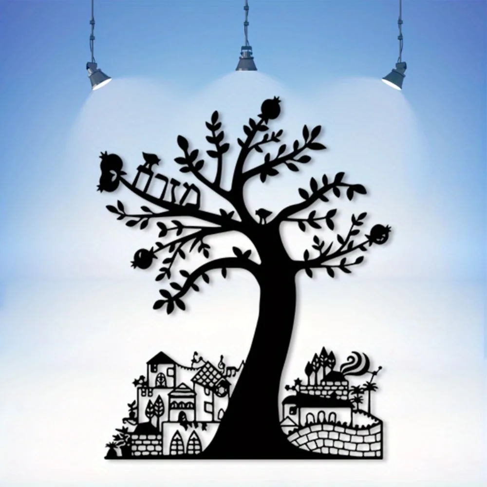 Wall Art - CIFBUY Metal Wall Art Pomegranate Tree