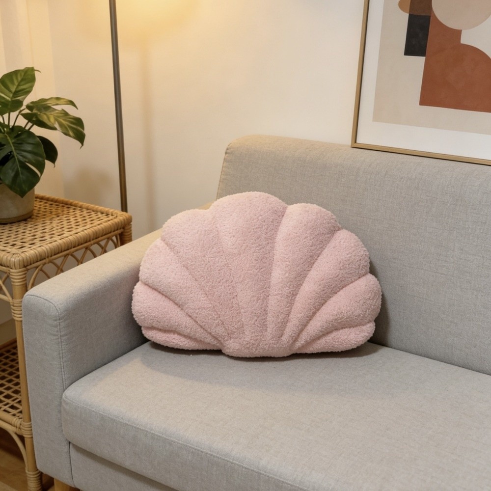 Throw Pillow - Modern Seashell Throw Pillow Solid Color