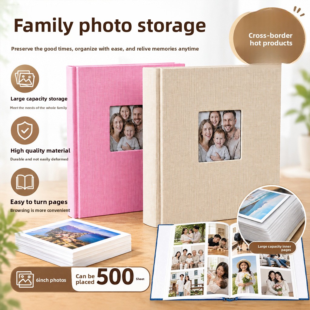 Picture Frame - 6x4 Inch Photo Album with 500