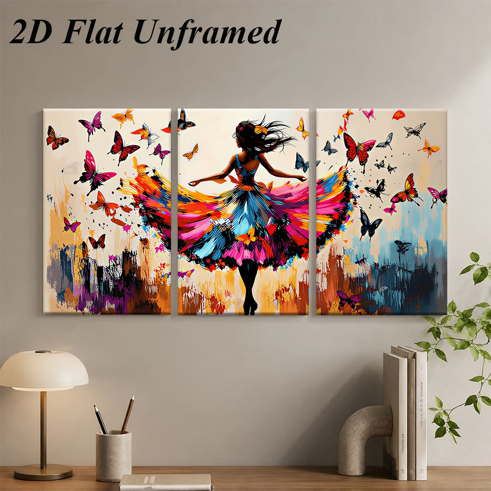 Abstract Canvas Set - 3PCS Large-sized frameless canvas paintings,1 set