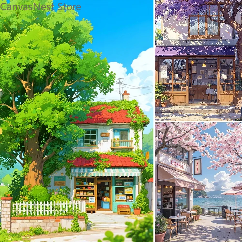 Anime Style Corner Shop Canvas - Abstract Canvas Set review and price