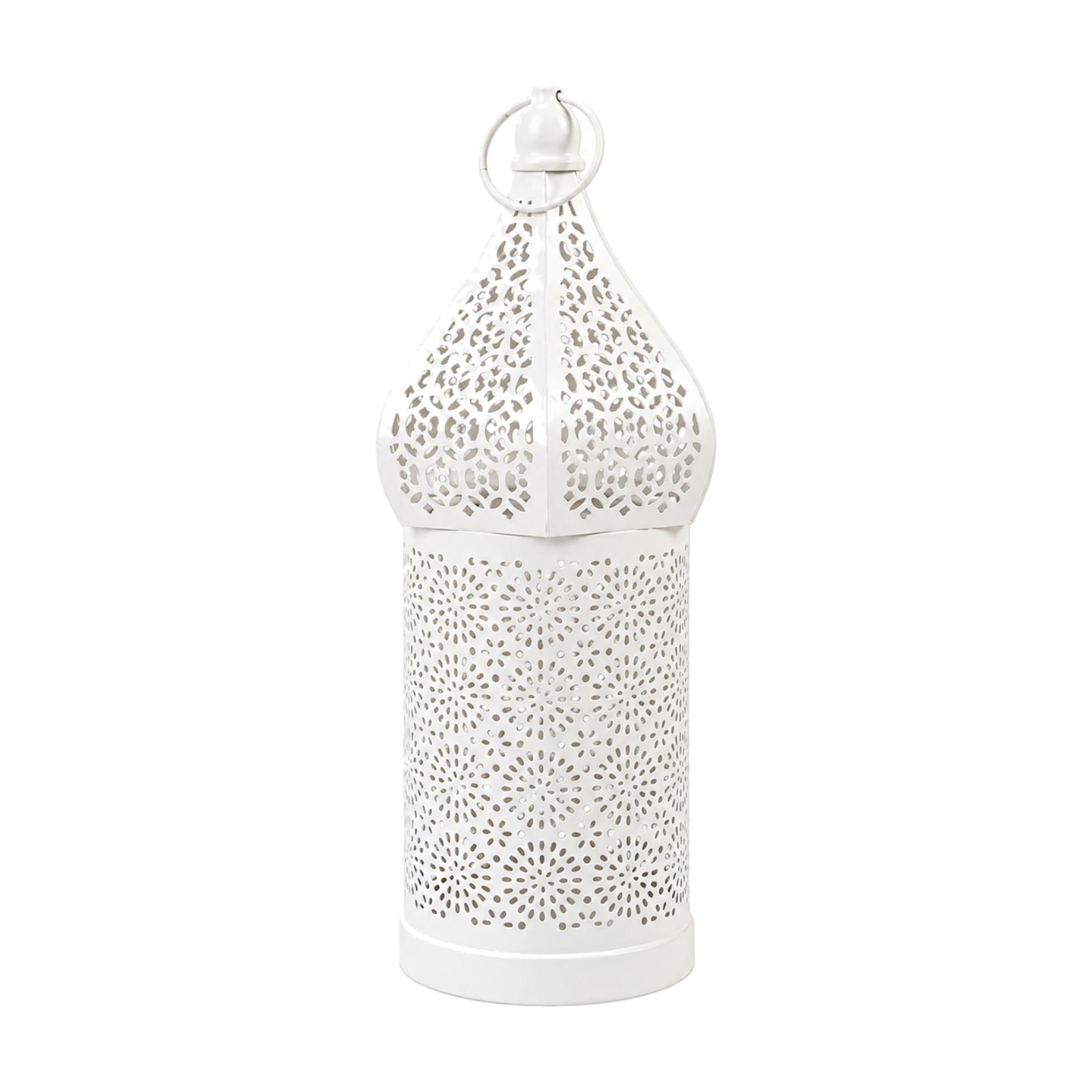 White Iron Moroccan Lantern Ca - Candle Holder Decor review and price