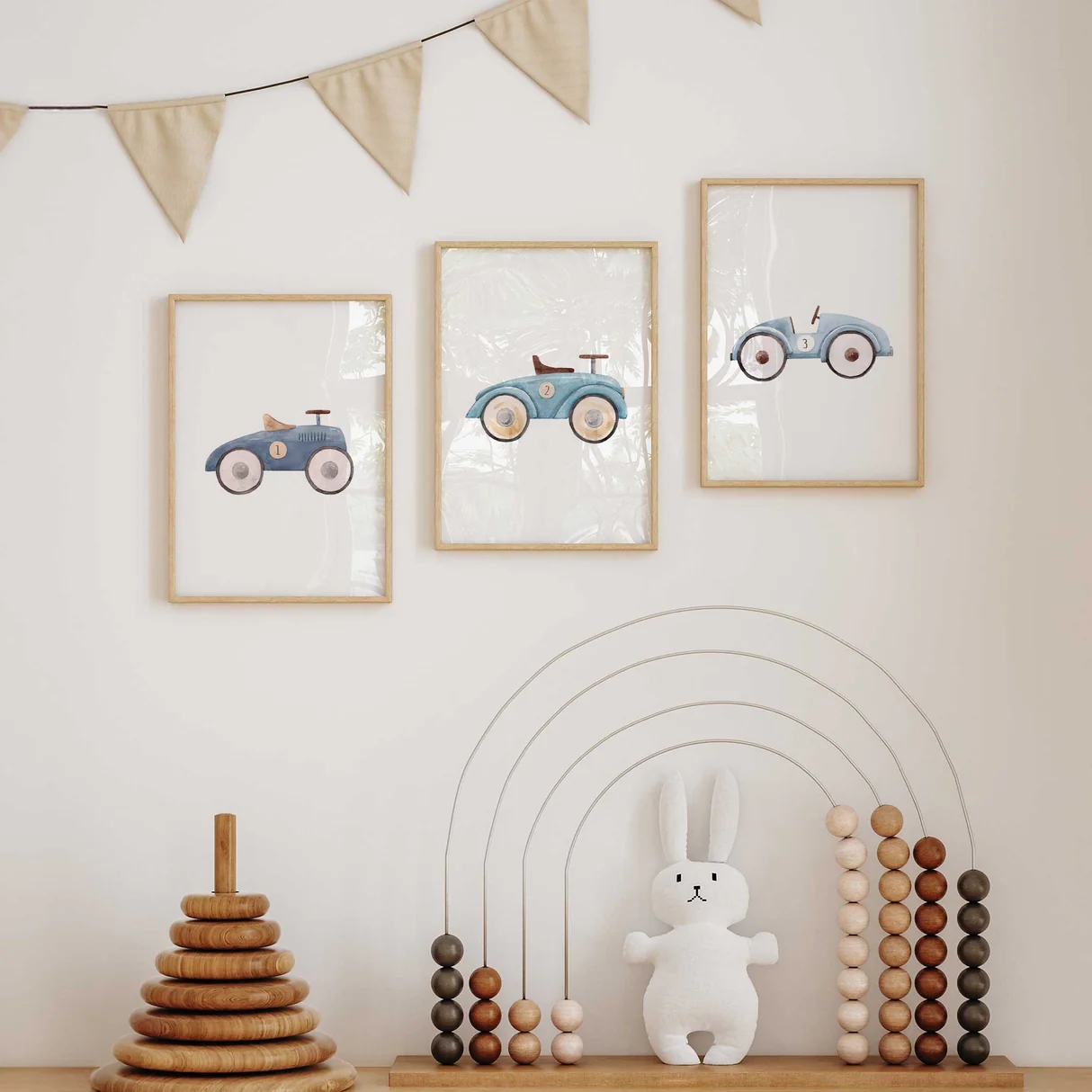3pcs Cartoon Vintage Race Car  - Interior Design Living Room review and price