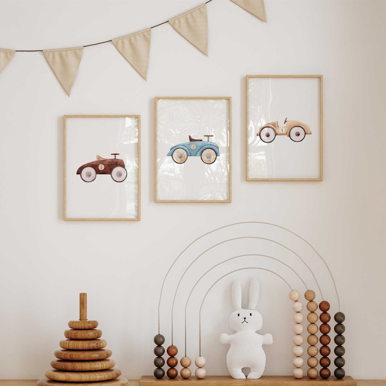 3pcs Cartoon Vintage Race Car  - Interior Design Living Room review and price