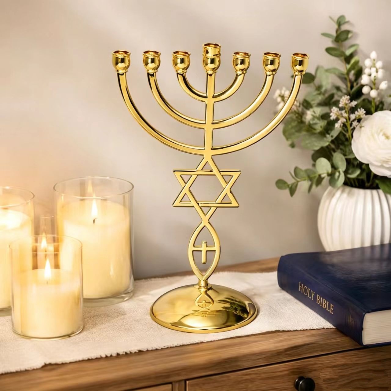 Hanukkah Seven-Headed Candle H - Candle Holder Decor review and price