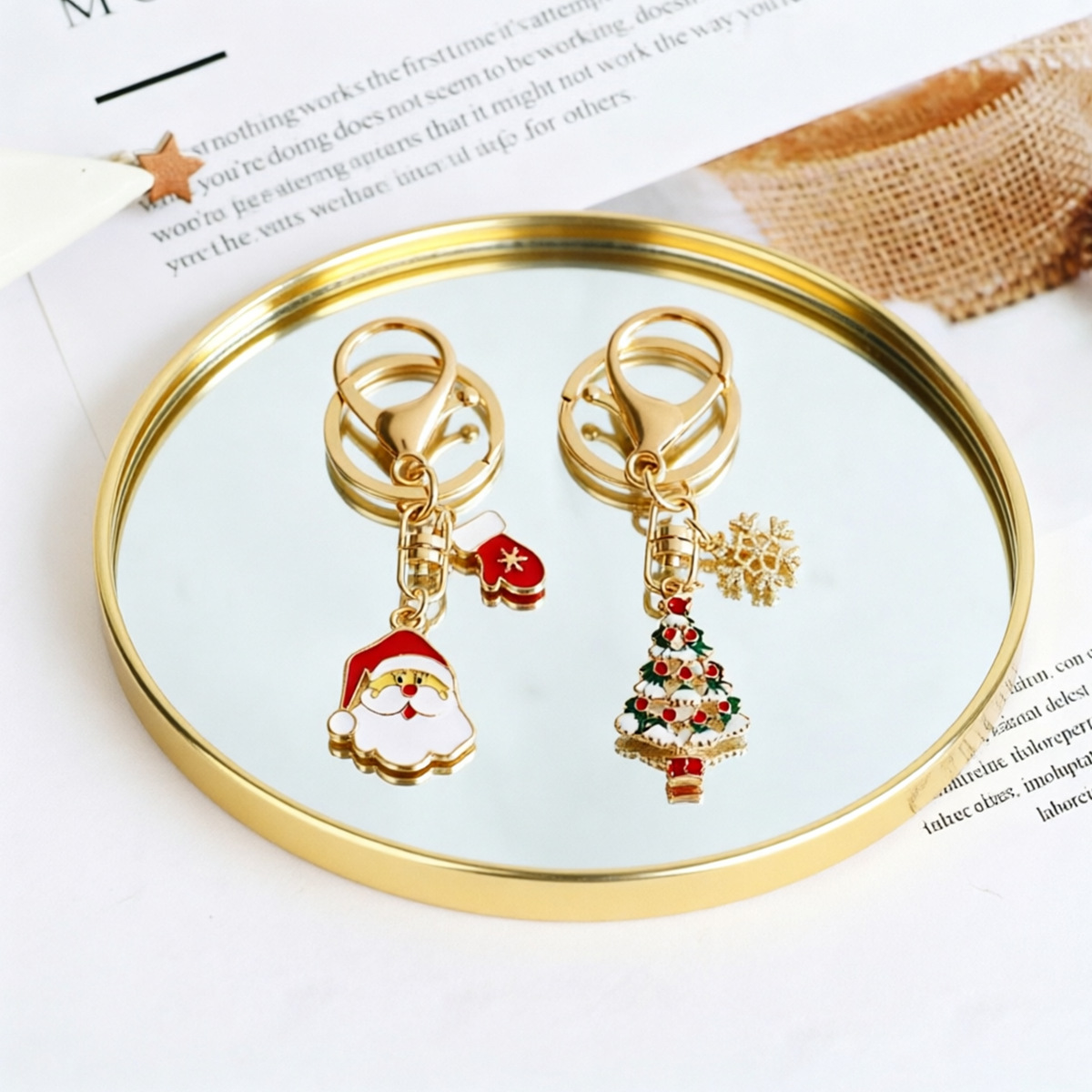 Gold‑Toned Round Mirror Tray,  - Decorative Mirror review and price