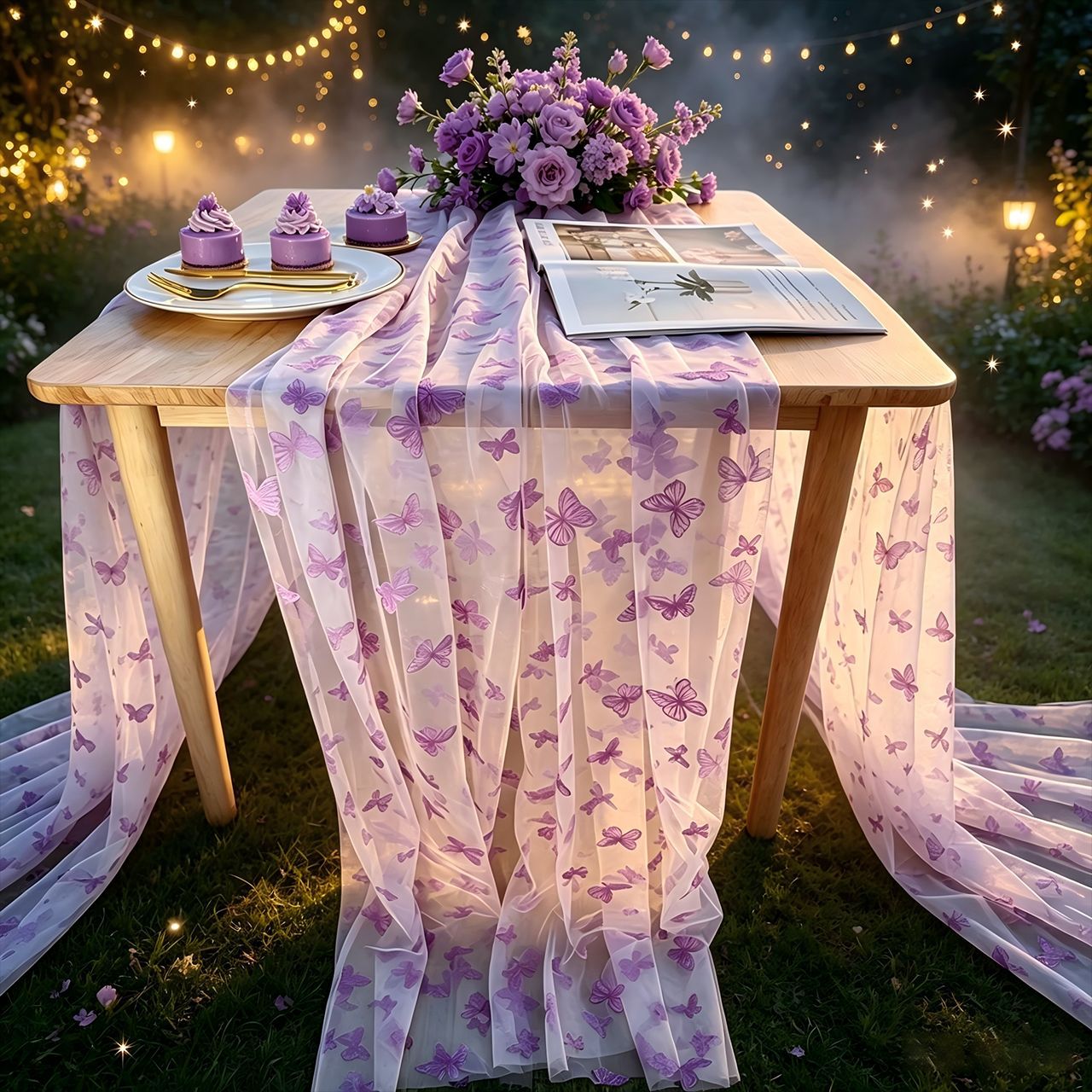 Nylon Tulle Flocked Butterfly  - Table Runner review and price