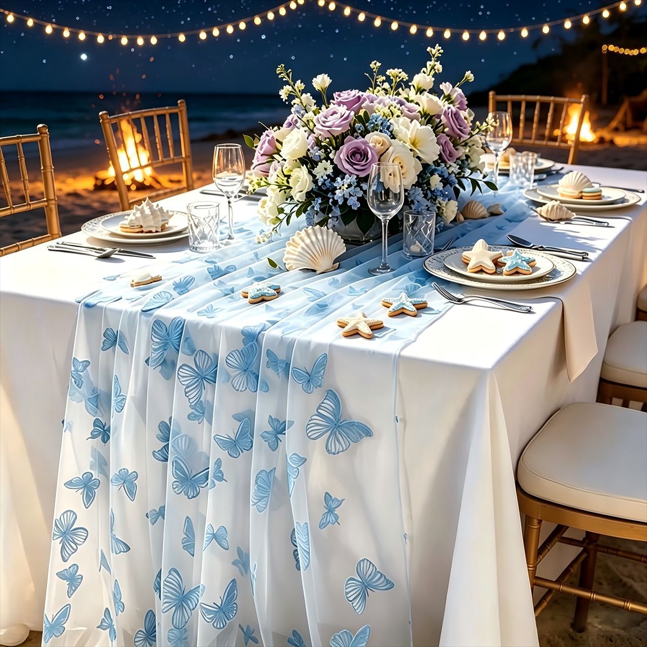 Nylon Tulle Flocked Butterfly  - Table Runner review and price