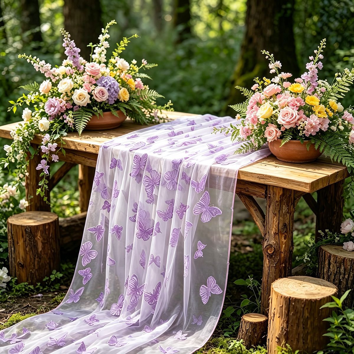 Nylon Tulle Flocked Butterfly  - Table Runner review and price