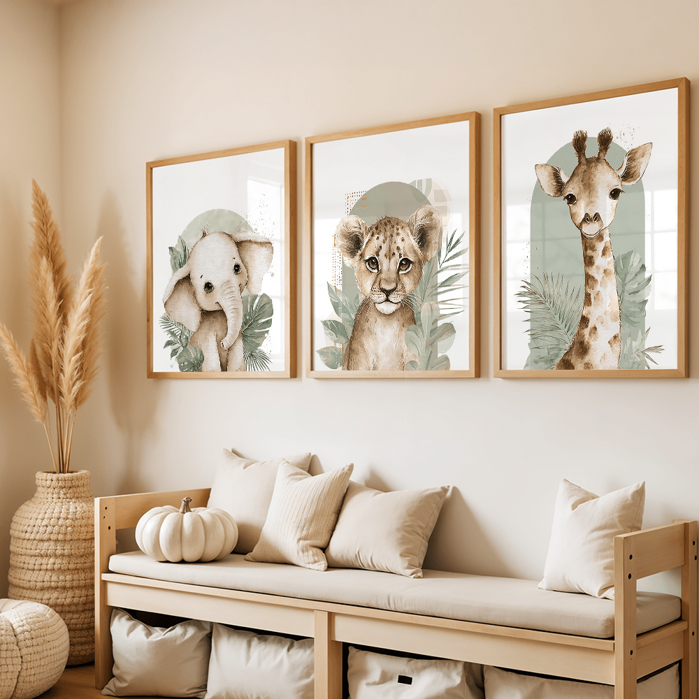 3pcs/set Retro Elephant Lion a - Abstract Canvas Set review and price