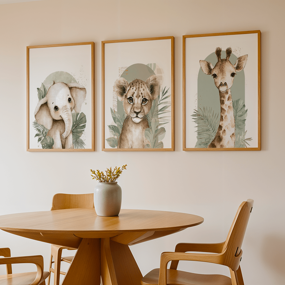 3pcs/set Retro Elephant Lion a - Abstract Canvas Set review and price