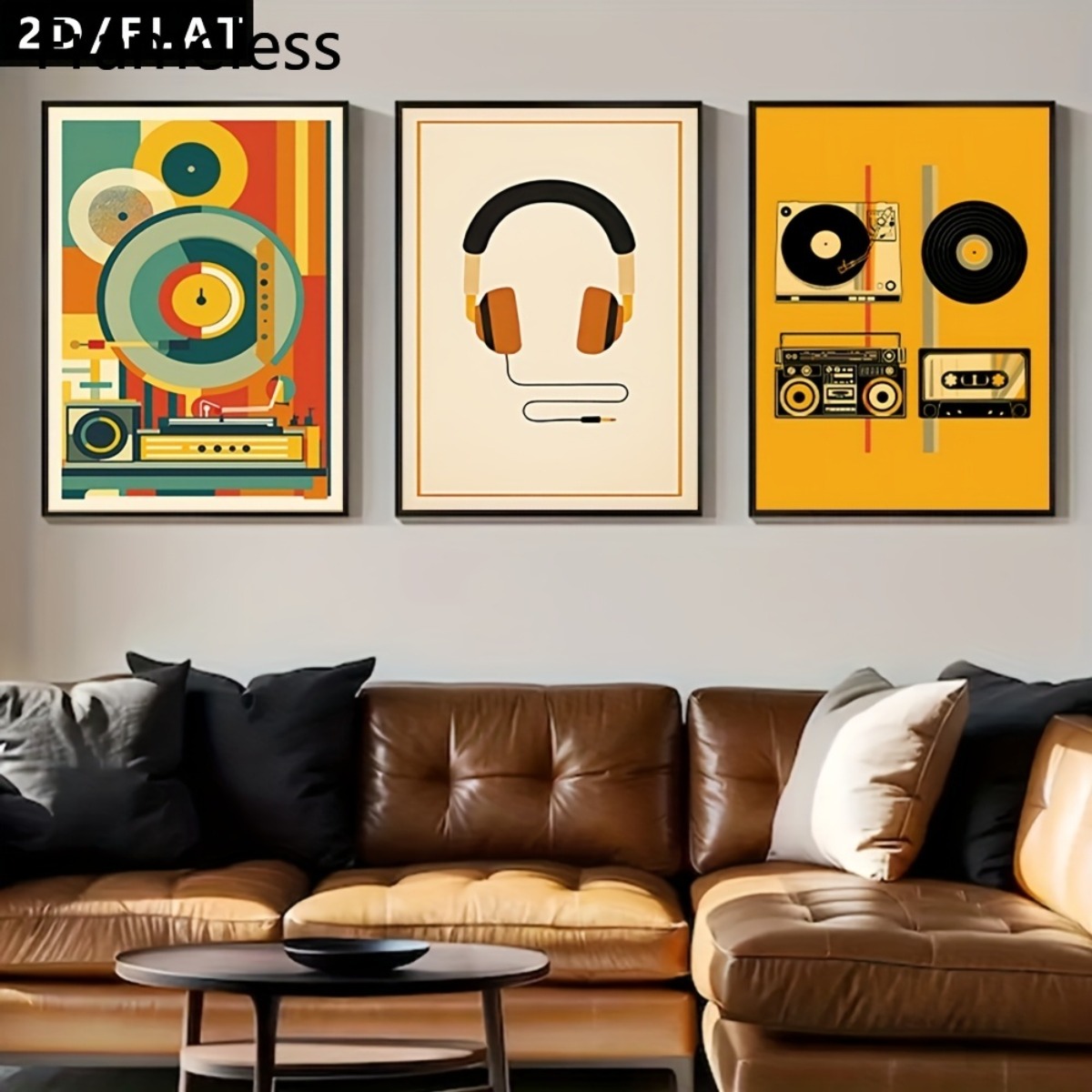 (NoFrame 3PCS)-2D Flat, Set of - Abstract Canvas Set review and price