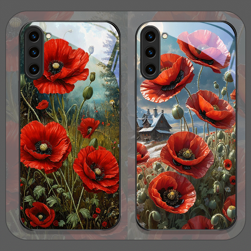 Retro Poppy Flower Bloom Hot R - Vase Decor review and price