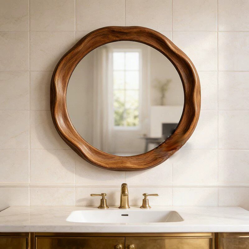 French Style Round Wooden Wall - Decorative Mirror review and price