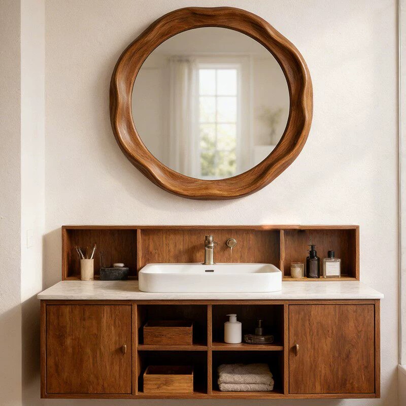 French Style Round Wooden Wall - Decorative Mirror review and price