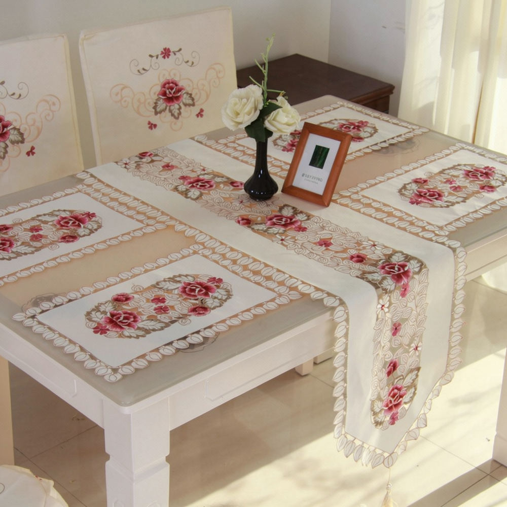 Elegant Floral Embroidered Tab - Table Runner review and price