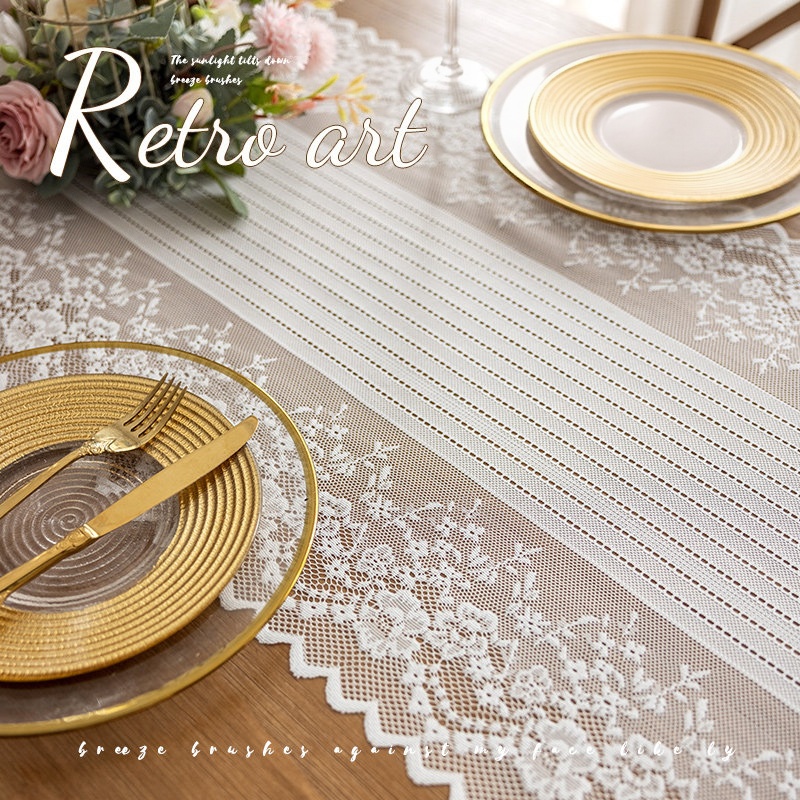 Vintage Hollow Floral Lace Tab - Table Runner review and price