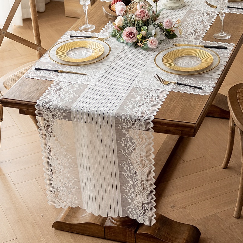 Vintage Hollow Floral Lace Tab - Table Runner review and price