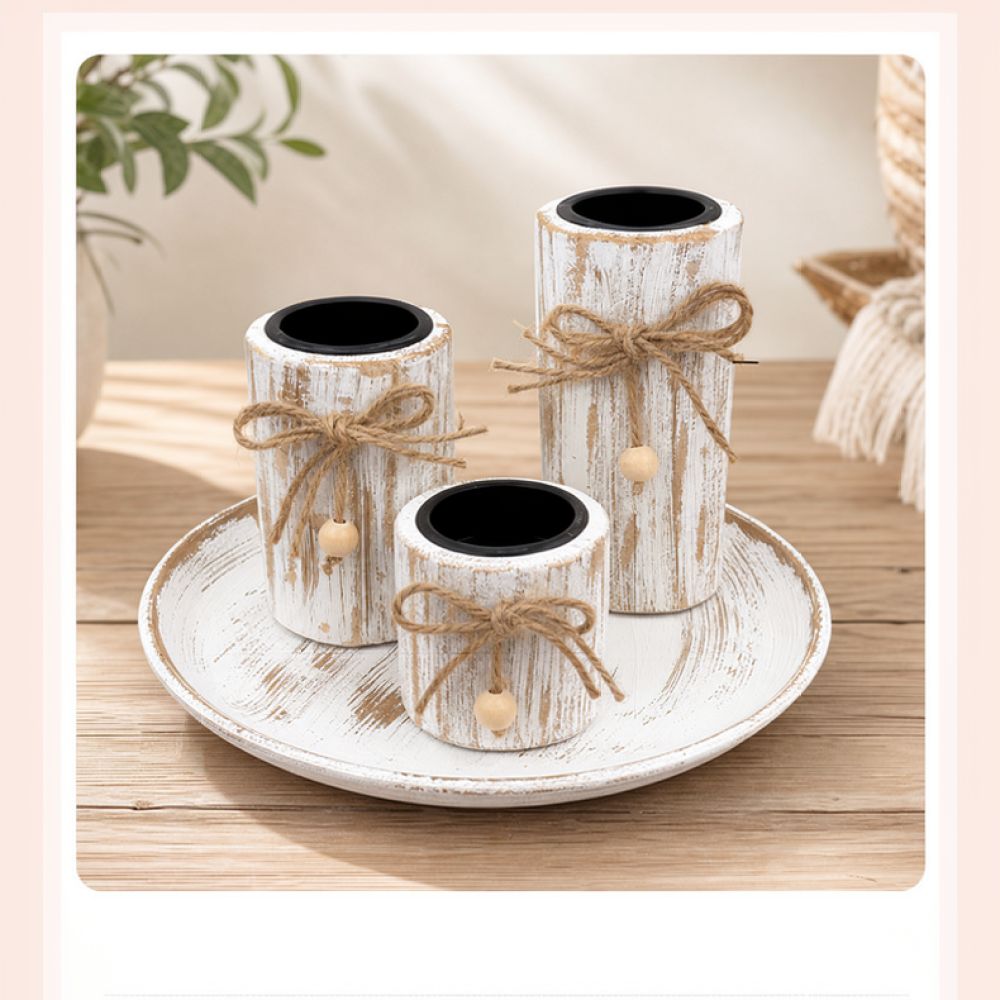 Rustic Wooden Candle Stand Vin - Candle Holder Decor review and price