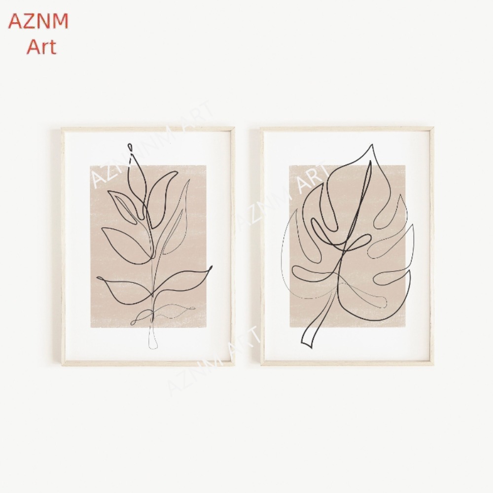 1/2Pcs Botanical Line Art Prin - Abstract Canvas Set review and price