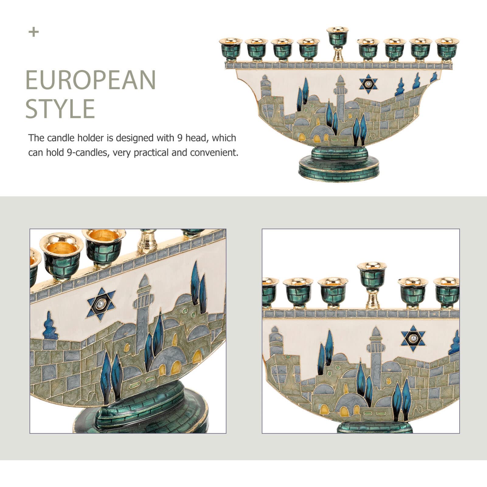 Jerusalem Menorah Hanukkah Can - Candle Holder Decor review and price