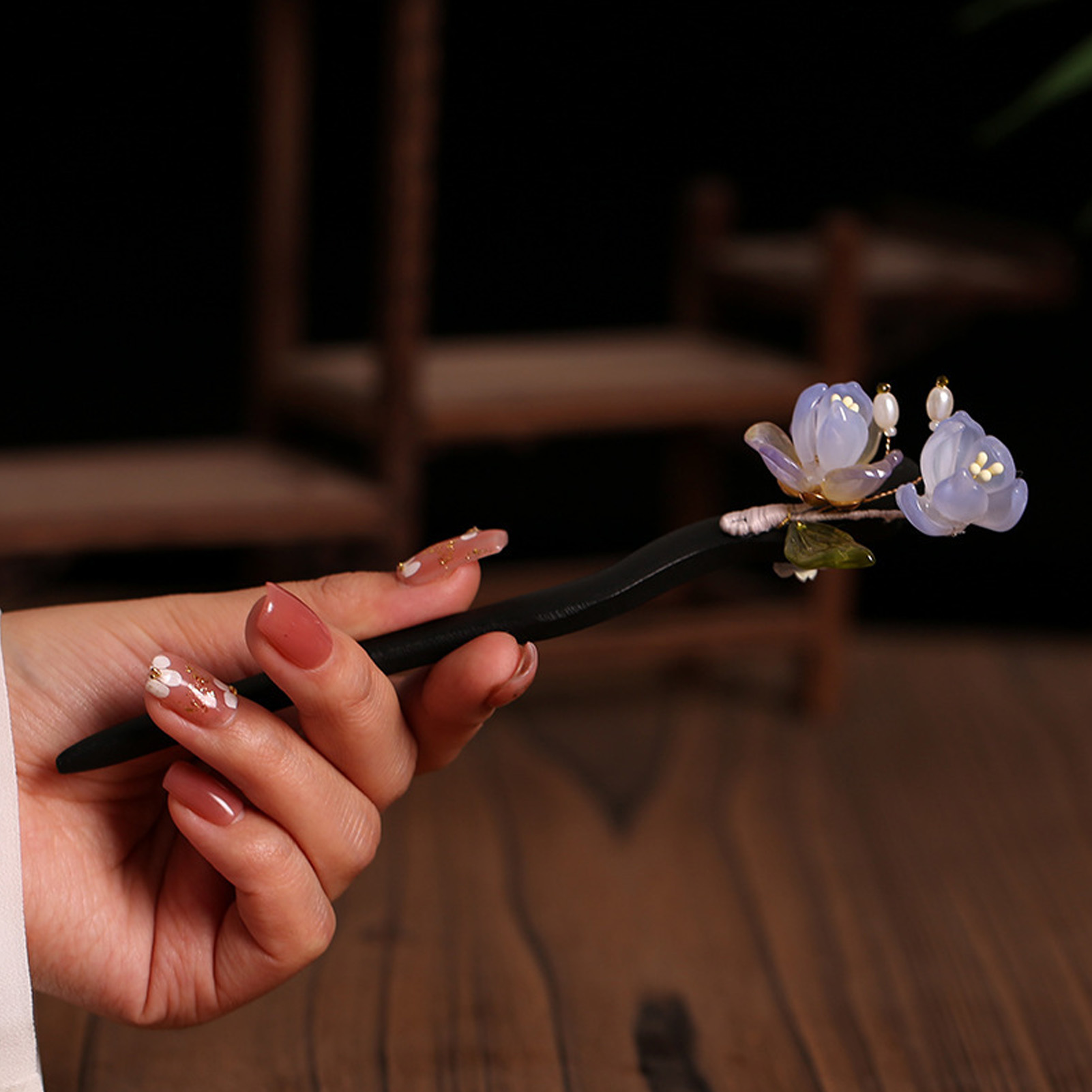 Vintage Wooden Flower Hairpin  - Vase Decor review and price