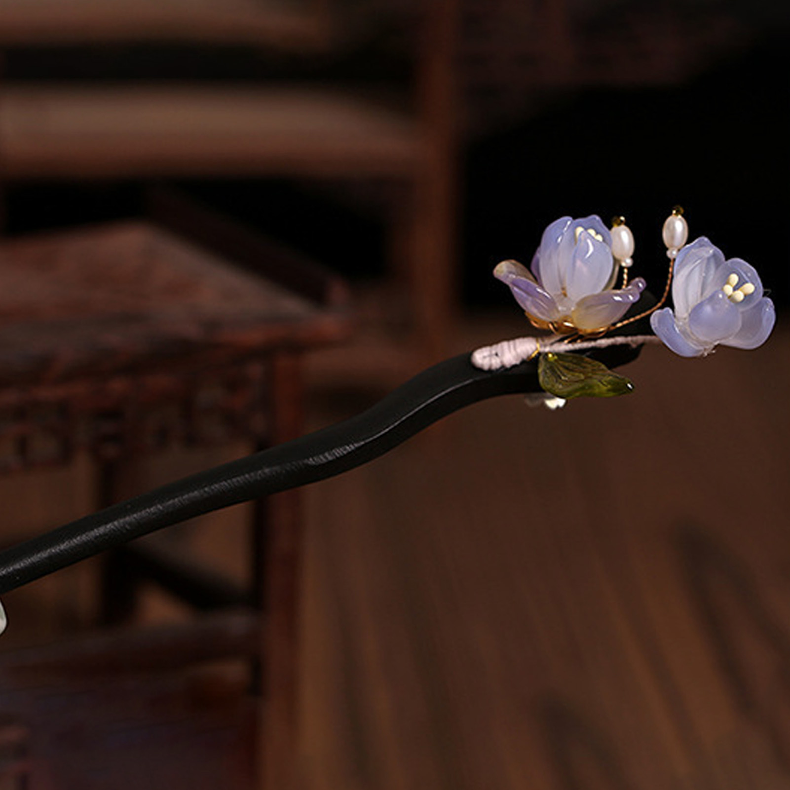 Vintage Wooden Flower Hairpin  - Vase Decor review and price
