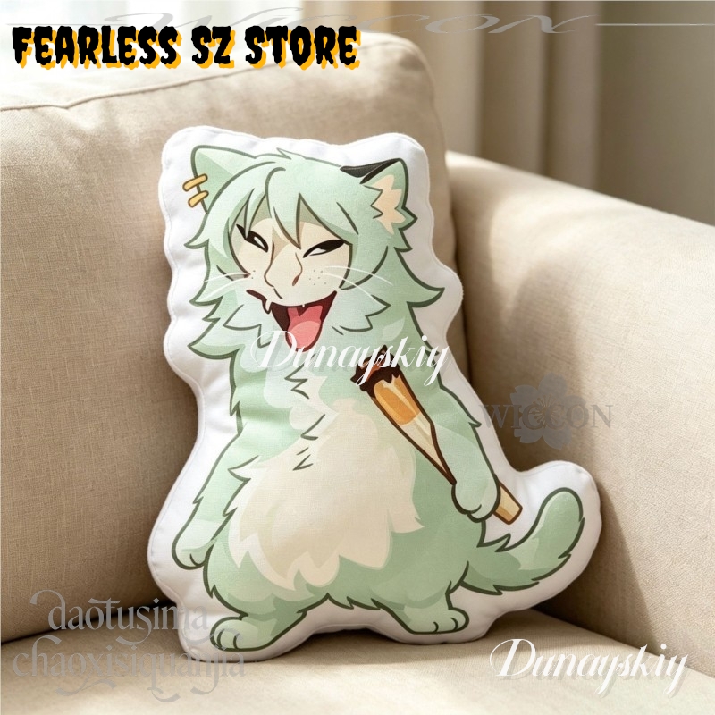 Chainsmoker Cat Q Version Doll - Throw Pillow review and price