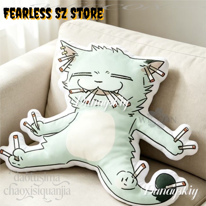 Chainsmoker Cat Q Version Doll - Throw Pillow review and price